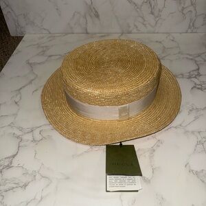 Gucci Beige Straw Hat with Cream Band